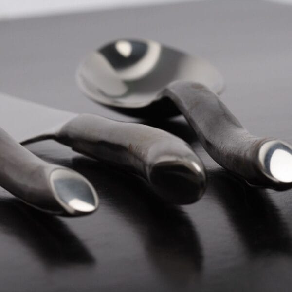 Handcrafted Unpolished Rolled S Handle Flatware Set | eThaiCraft